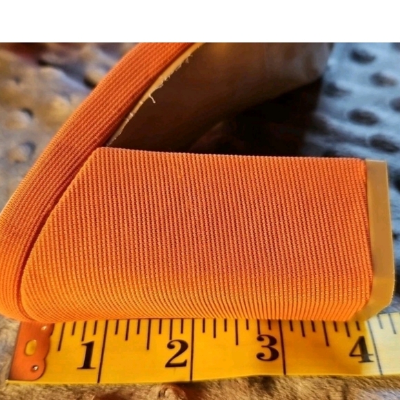 Women's Orange Cuccoo Block Heel Square Toe Slide Shoes Size 38 EU Pre-owned - Picture 10 of 12